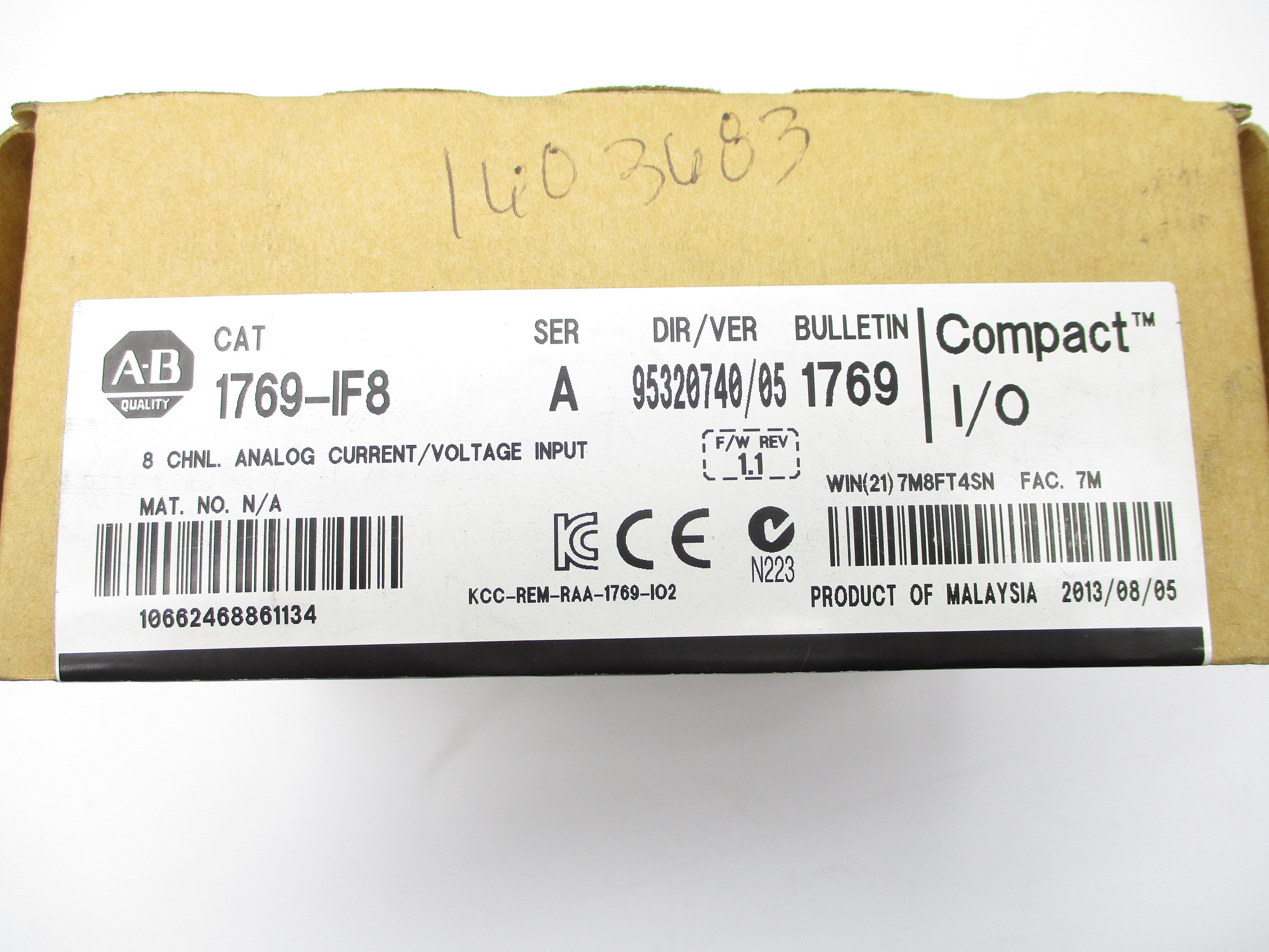 ALLEN BRADLEY 1769-IF8 SER. A F/W 1.1 DATE: 2013 NSFS