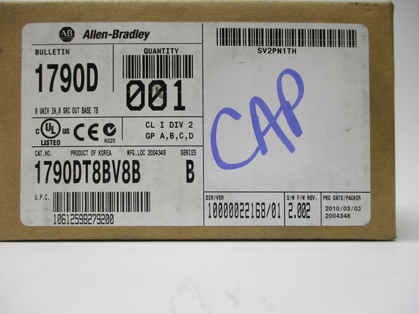ALLEN BRADLEY 1790-DT8BV8B SER. B F/W 2.002 DATE: 2010 NSFS