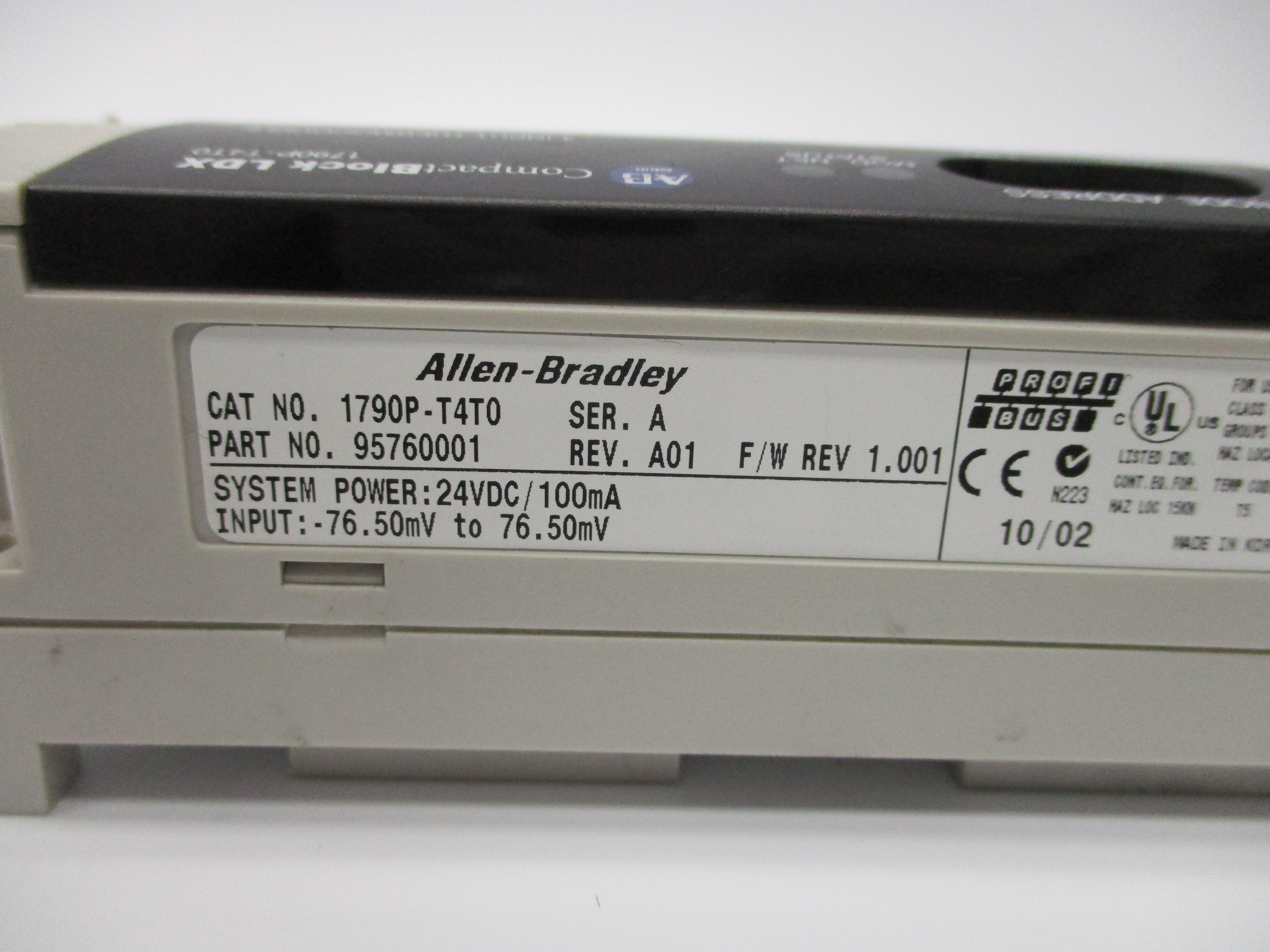 ALLEN BRADLEY 1790P-T4T0 SER. A F/W 1.001 NSNP