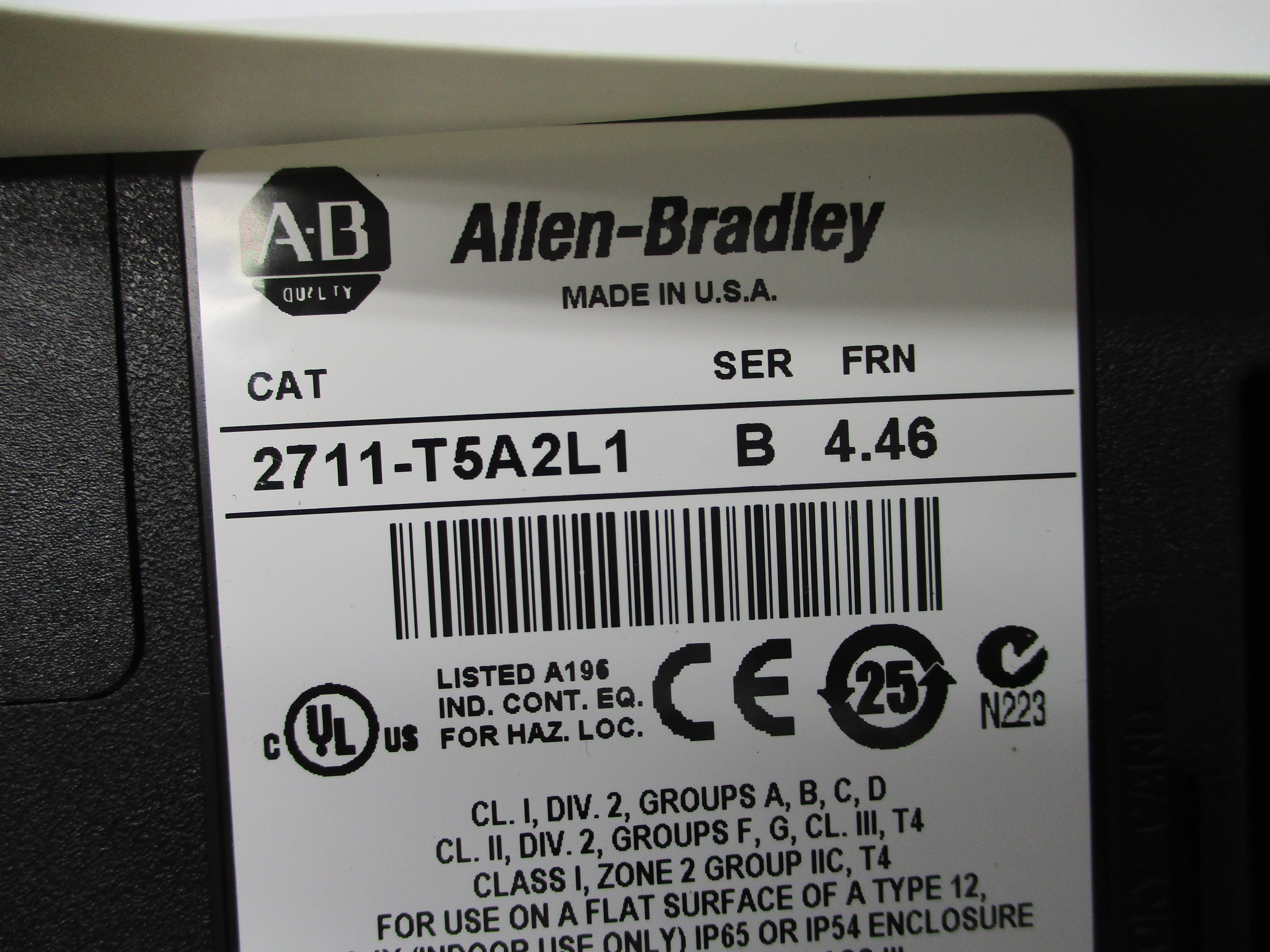 ALLEN BRADLEY 2711-T5A2L1 SER. B F/W 4.46 NSNP