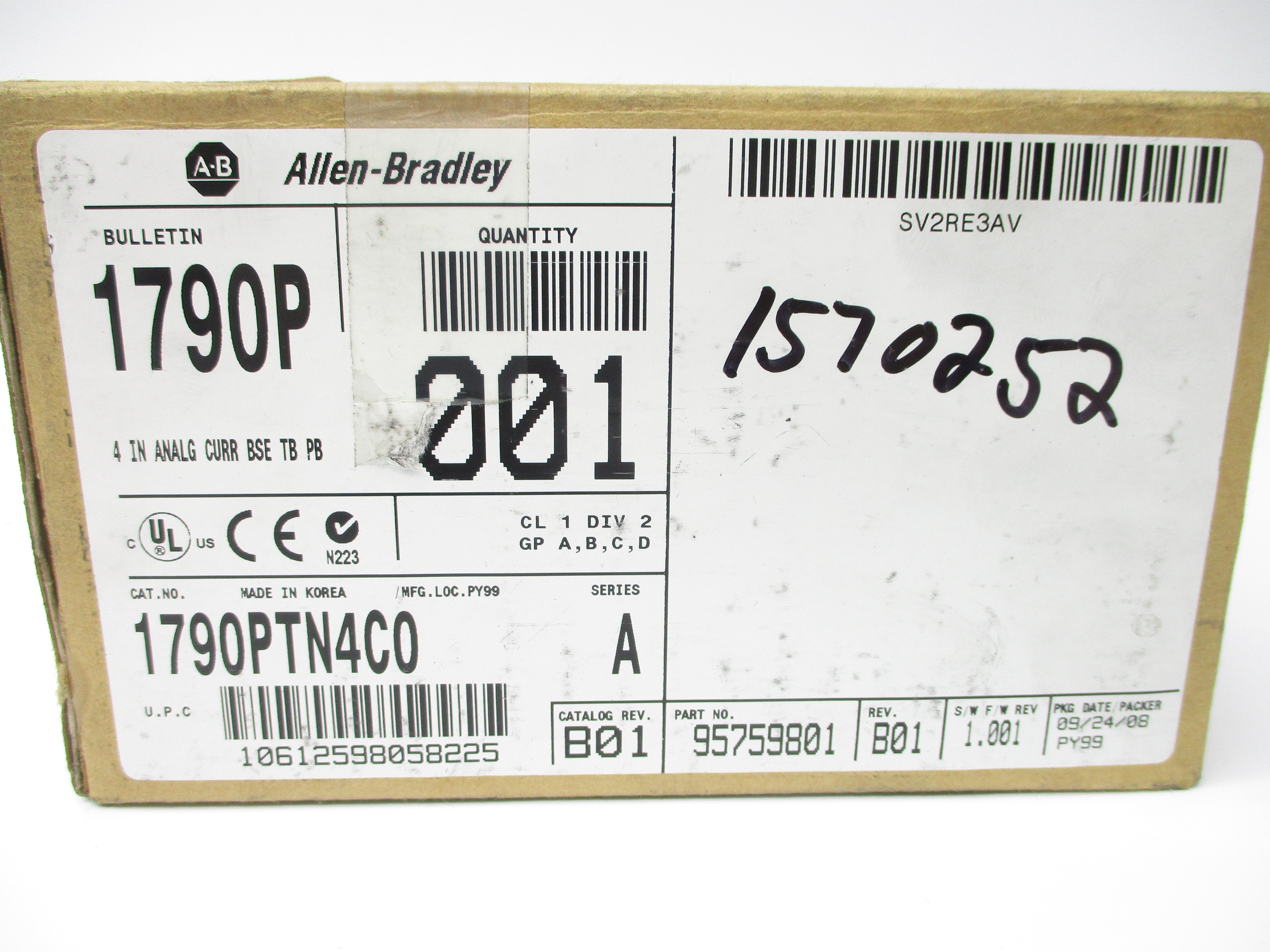 ALLEN BRADLEY 1790-PTN4C0 SER. A F/W 1.001 NSMP