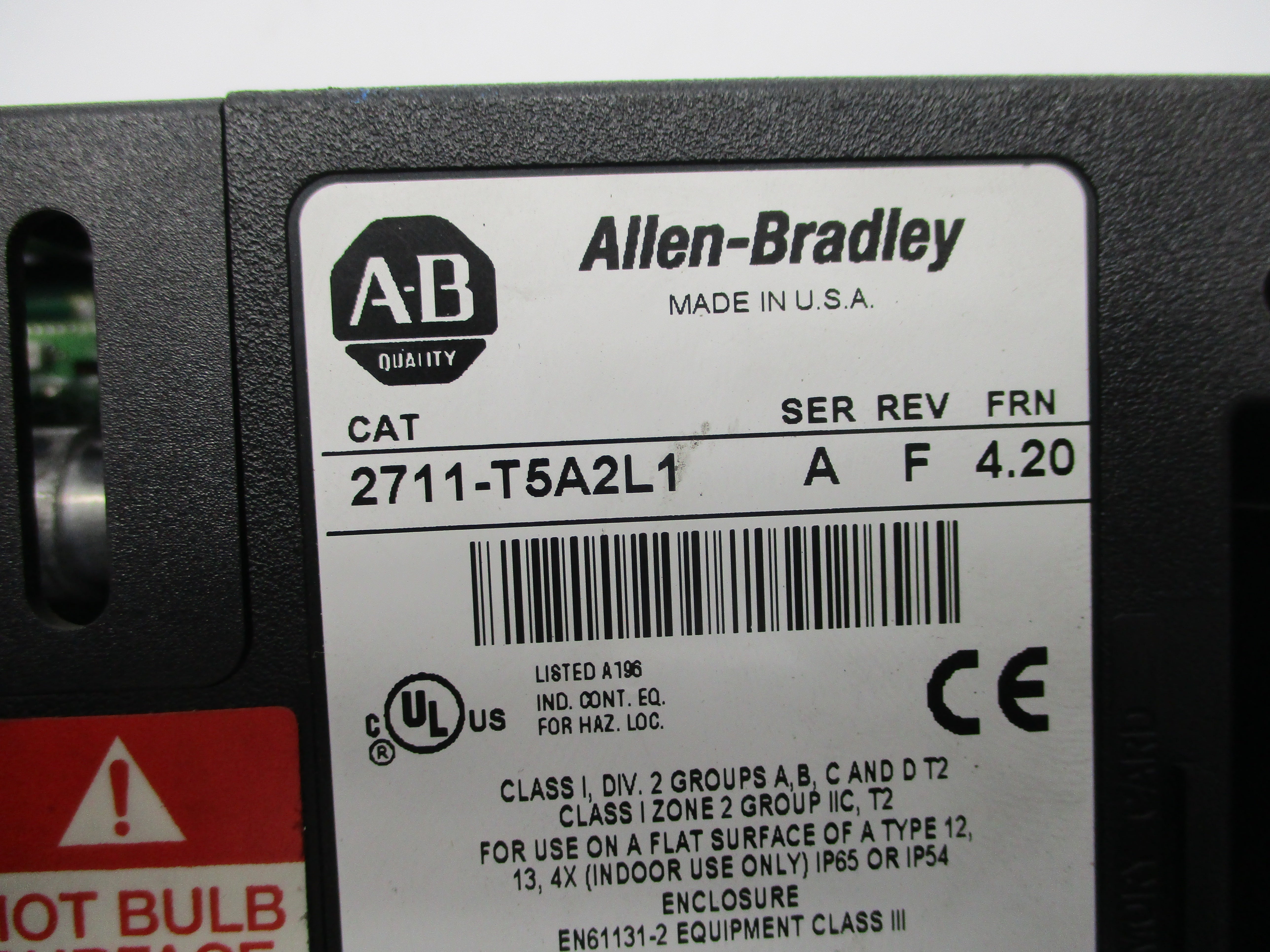 ALLEN BRADLEY 2711-T5A2L1 SER. A F/W 4.20 UNMP