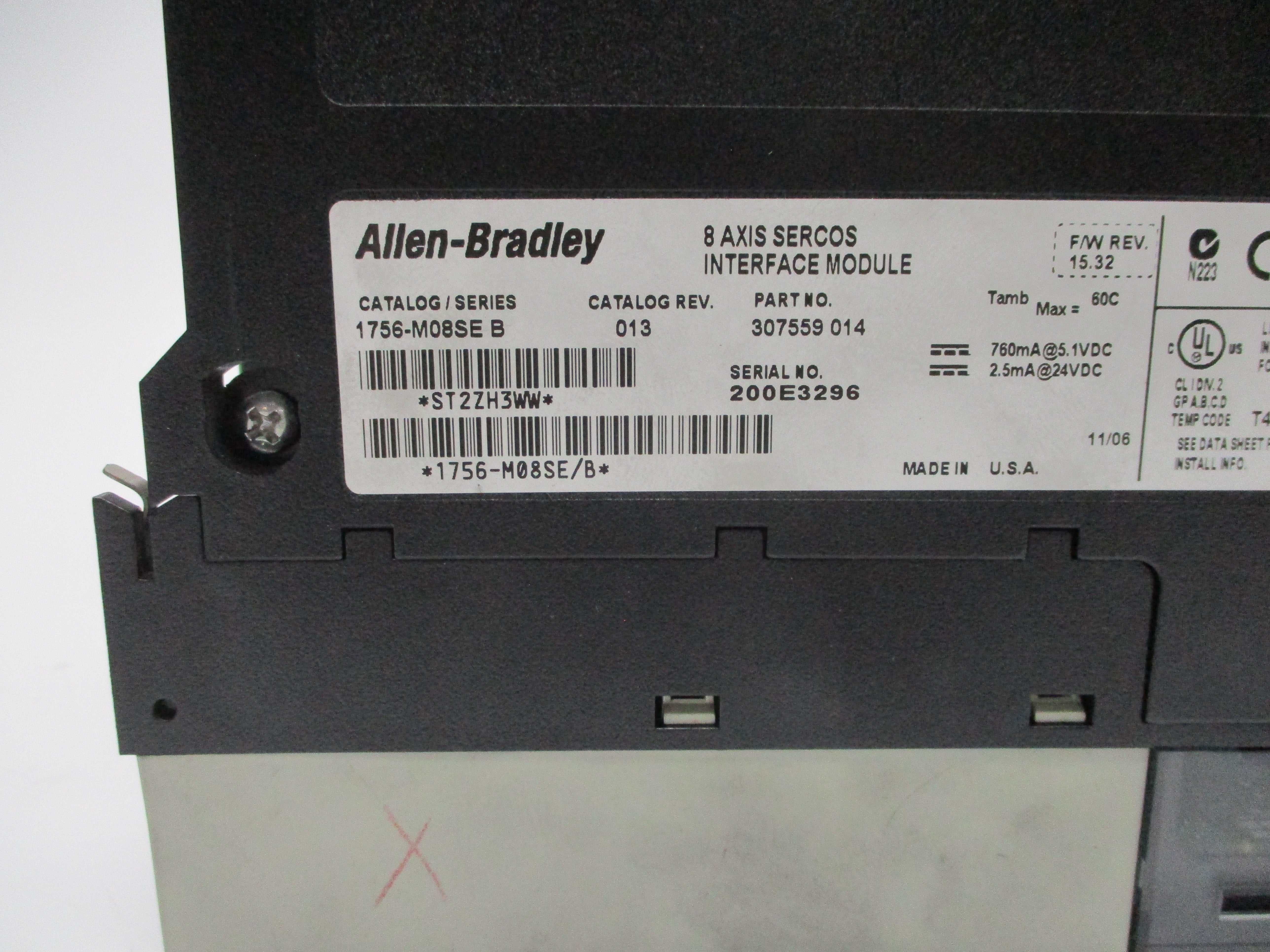 ALLEN BRADLEY 1756-M08SE SER. B F/W 15.32 UNMP