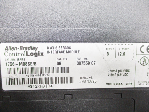 ALLEN BRADLEY 1756-M08SE SER. B F/W 12.6 UNMP