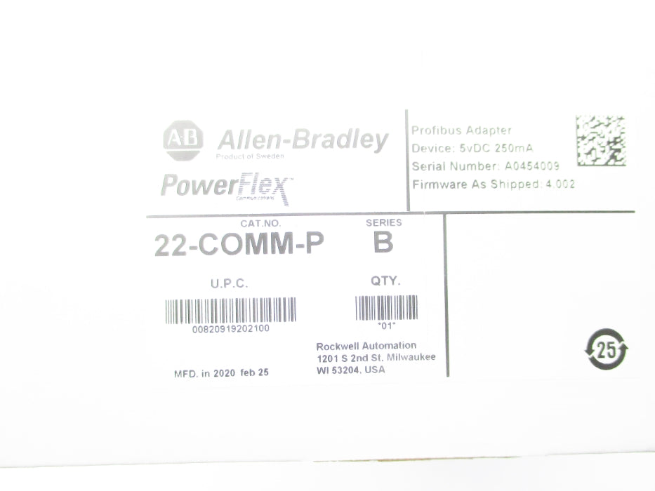 INDUSTRIAL SPARE PART 22-COMM-P SER. B DATE: 2020 NSFS