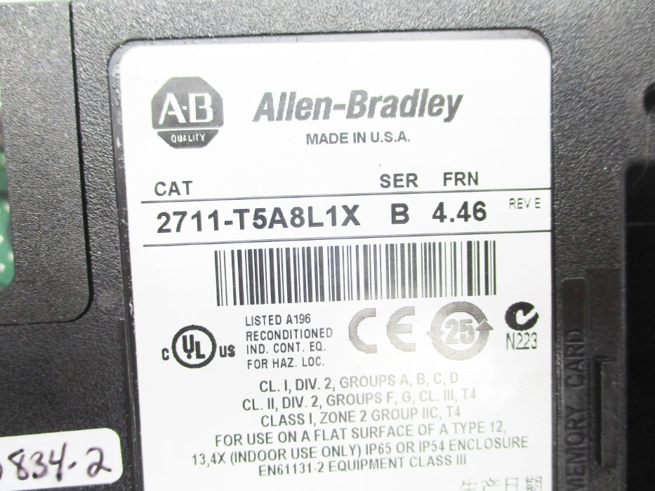 ALLEN BRADLEY 2711-T5A8L1X SER. B F/W 4.46 UNMP