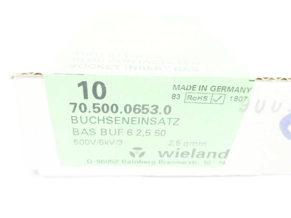 WIELAND 70.500.0653.0 (PKG OF 10) NSFS