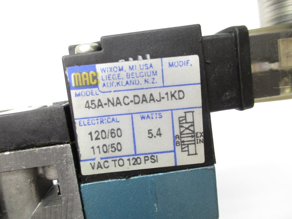 MAC 45A-NAC-DAAJ-1KD 110/120V 120PSI UNMP