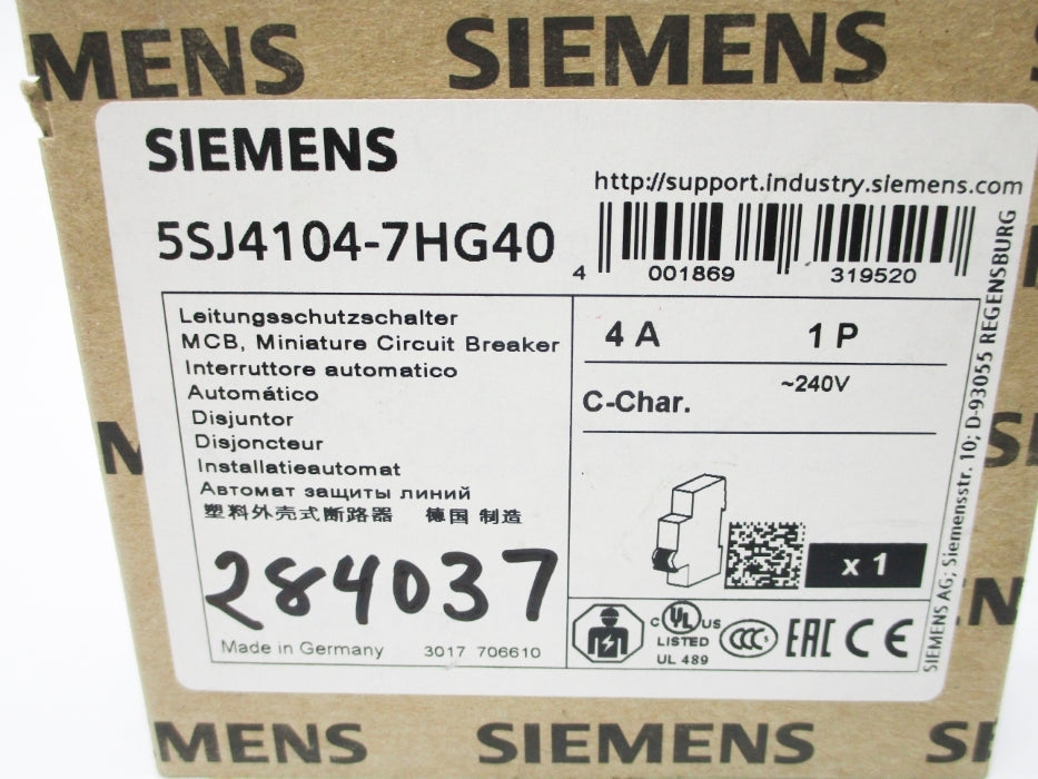 SIEMENS 5SJ4104-7HG40 4A 240V NSMP