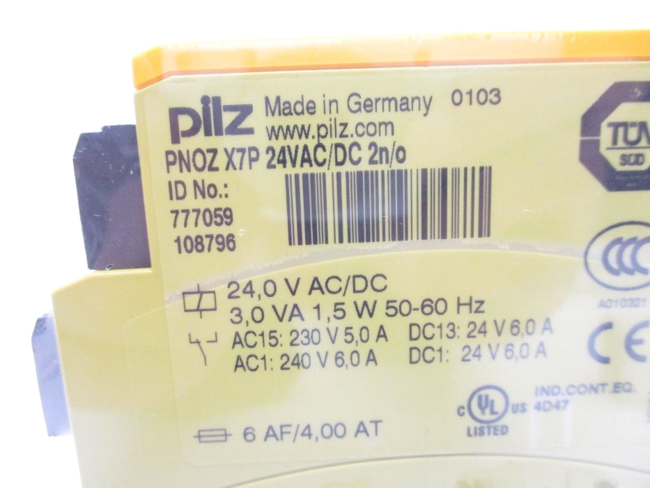 PILZ PNOZX7P24VAC/DC2N/O 777059 24VAC/DC 6A NSNP