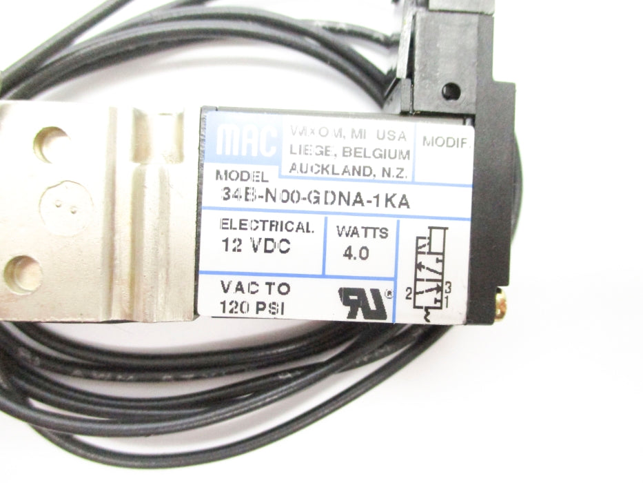 MAC 34B-N00-GDNA-1KA 12VDC 120PSI NSNP