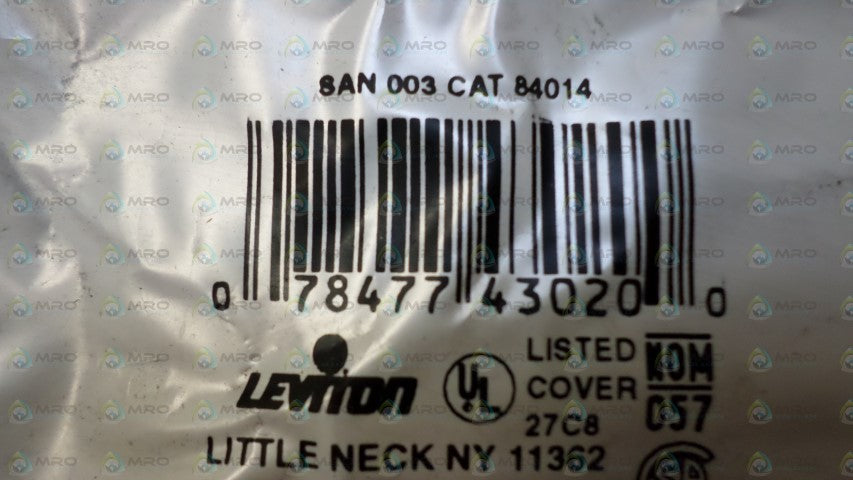 LEVITON 84014 STAINLESS STEEL WALL PLATE *NEW IN FACTORY BAG*