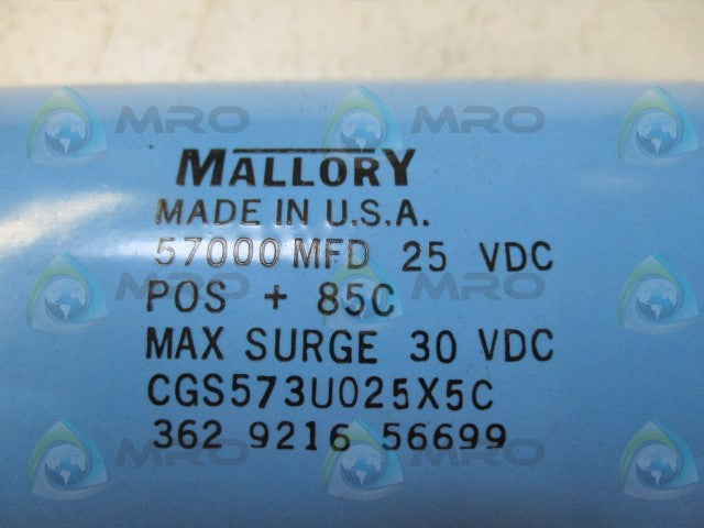 MALLORY CGS573U025X5C ELECTROLYTIC CAPACITOR *NEW IN BOX*