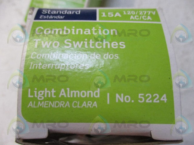 LEVITON 5224 DOUBLE WALL LIGHT SWITCH *NEW IN BOX*
