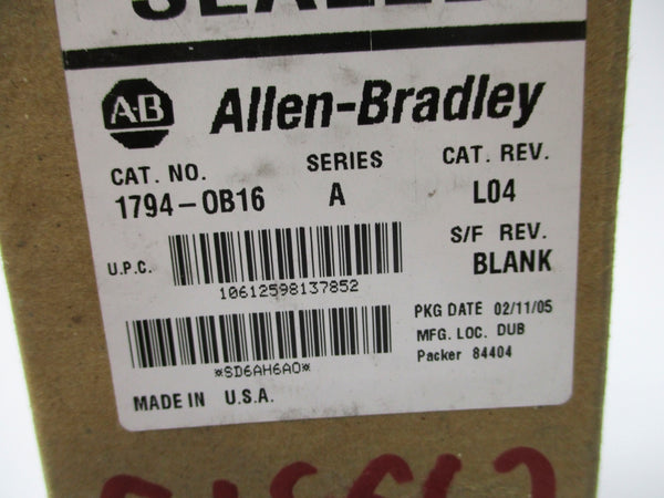 ALLEN BRADLEY 1794-OB16 SER. A DATE: 2005 NSFS