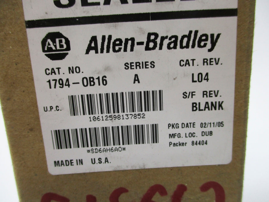 ALLEN BRADLEY 1794-OB16 SER. A DATE: 2005 NSFS