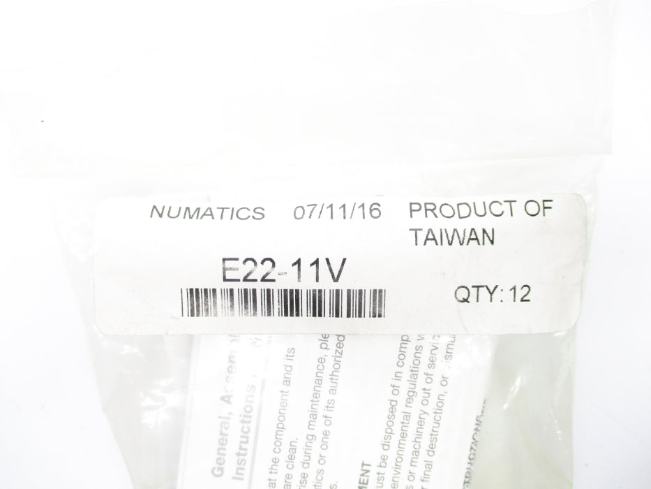 NUMATICS E22-11V (PKG OF 12) NSMP