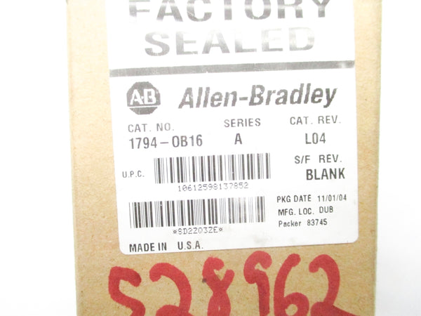 ALLEN BRADLEY 1794-OB16 SER. A DATE: 2004 NSFS