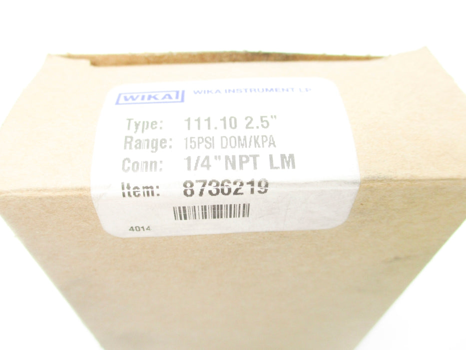 WIKA 8736219 0-15PSI NSMP