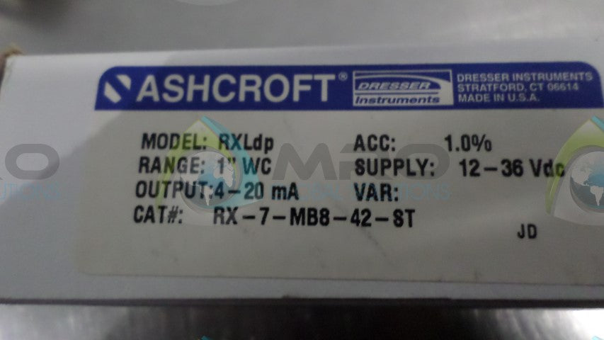 ASHCROFT RX-7-MB8-42-ST PRESSURE TRANSMITTER*NEW IN BOX*