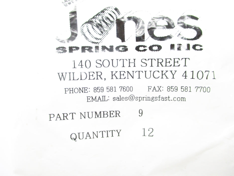 JONES SPRING 9 (PKG OF 12) NSMP