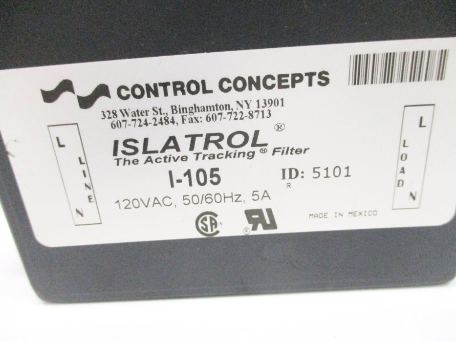 CONTROL CONCEPTS I-105 UNMP