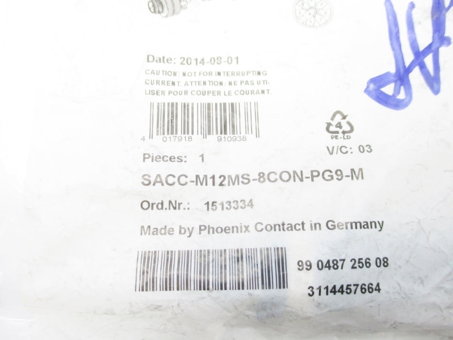 PHOENIX CONTACT SACC-M12MS-8CON-PG9-M 1513334 NSMP