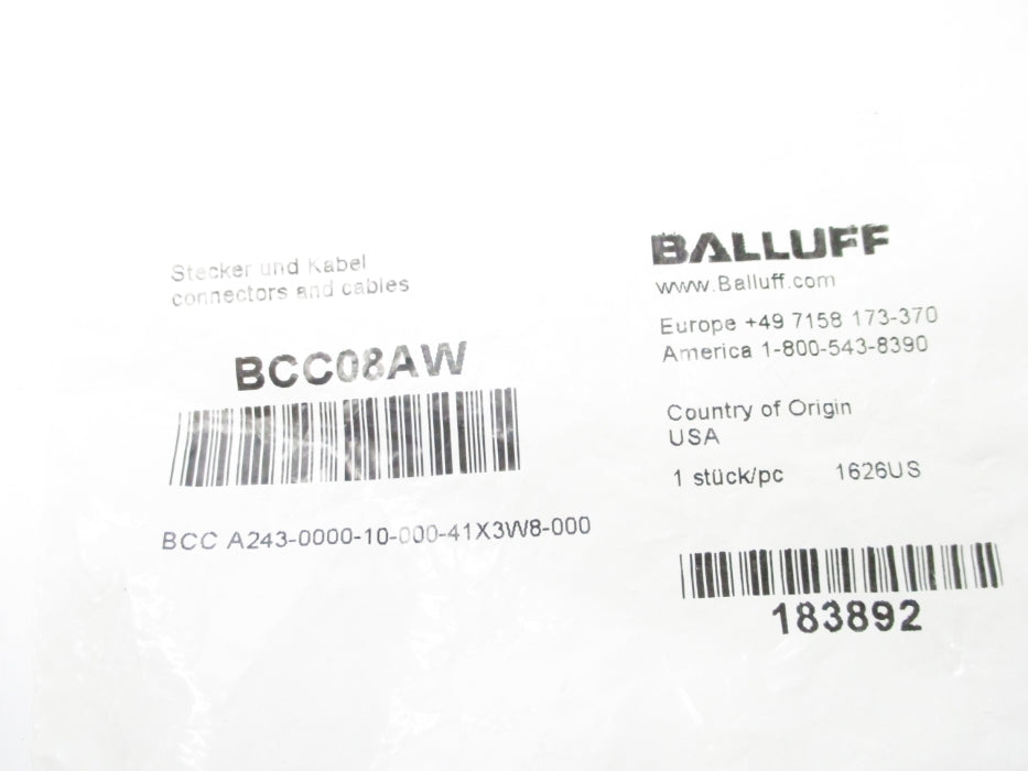 BALLUFF BCCA243-0000-10-000-41X3W8-000 BCC08AW NSMP