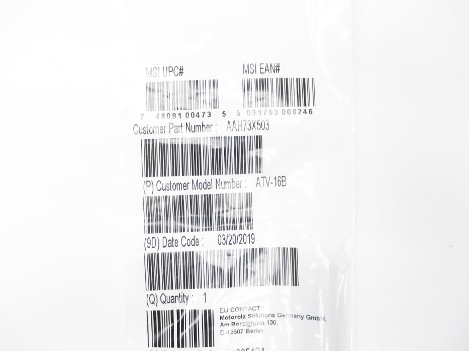 INDUSTRIAL MRO AAH73X503 ATV-16B NSMP