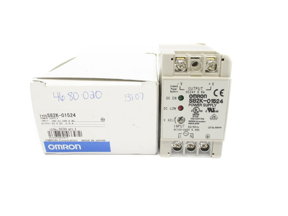 OMRON S82K-01524 100-240VAC 0.6A NSMP