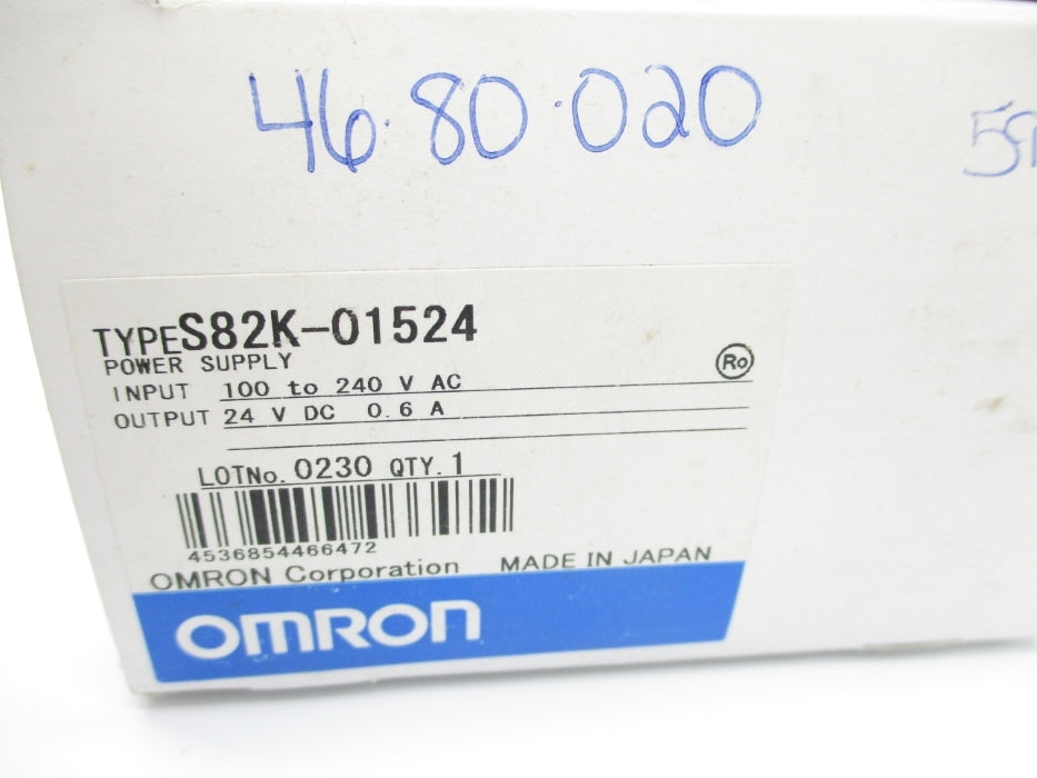 OMRON S82K-01524 100-240VAC 0.6A NSMP
