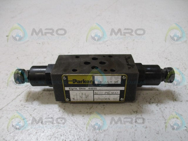 PARKER FM2DDKN50 HYDRAULIC FLOW CONTROL VALVE *USED*
