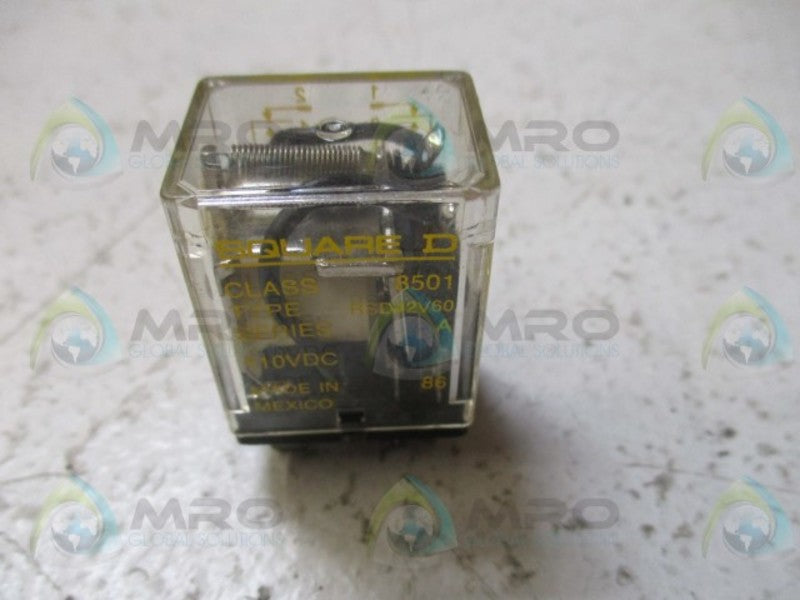SQUARE D 8501-RSD42V60 RELAY 110VDC *USED*
