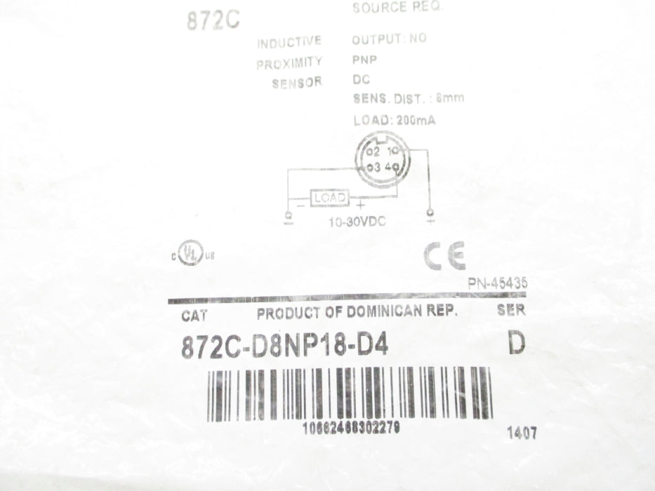 ALLEN BRADLEY 872C-D8NP18-D4 SER. D NSMP