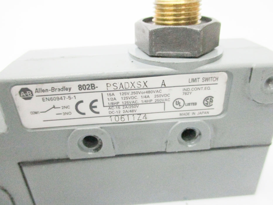 ALLEN BRADLEY 802B-PSADXSX SER. A 480VAC 15A UNMP