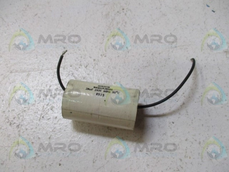 AEROVOX W45A2428E01 AXIAL FILM CAPACITOR 28UF 240V *USED*