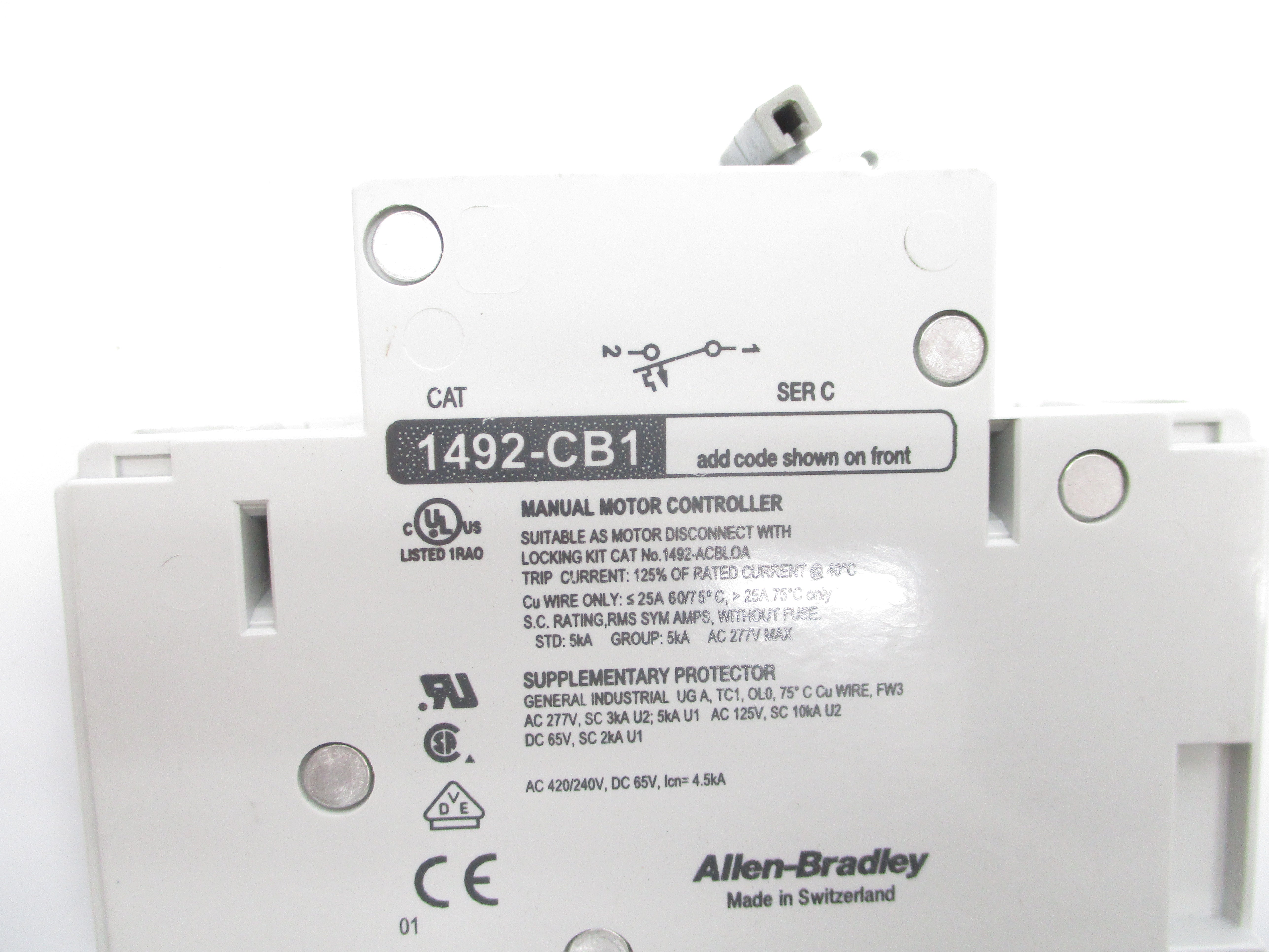 ALLEN BRADLEY 1492-CB1F020 SER. C 2A 277V NSNP