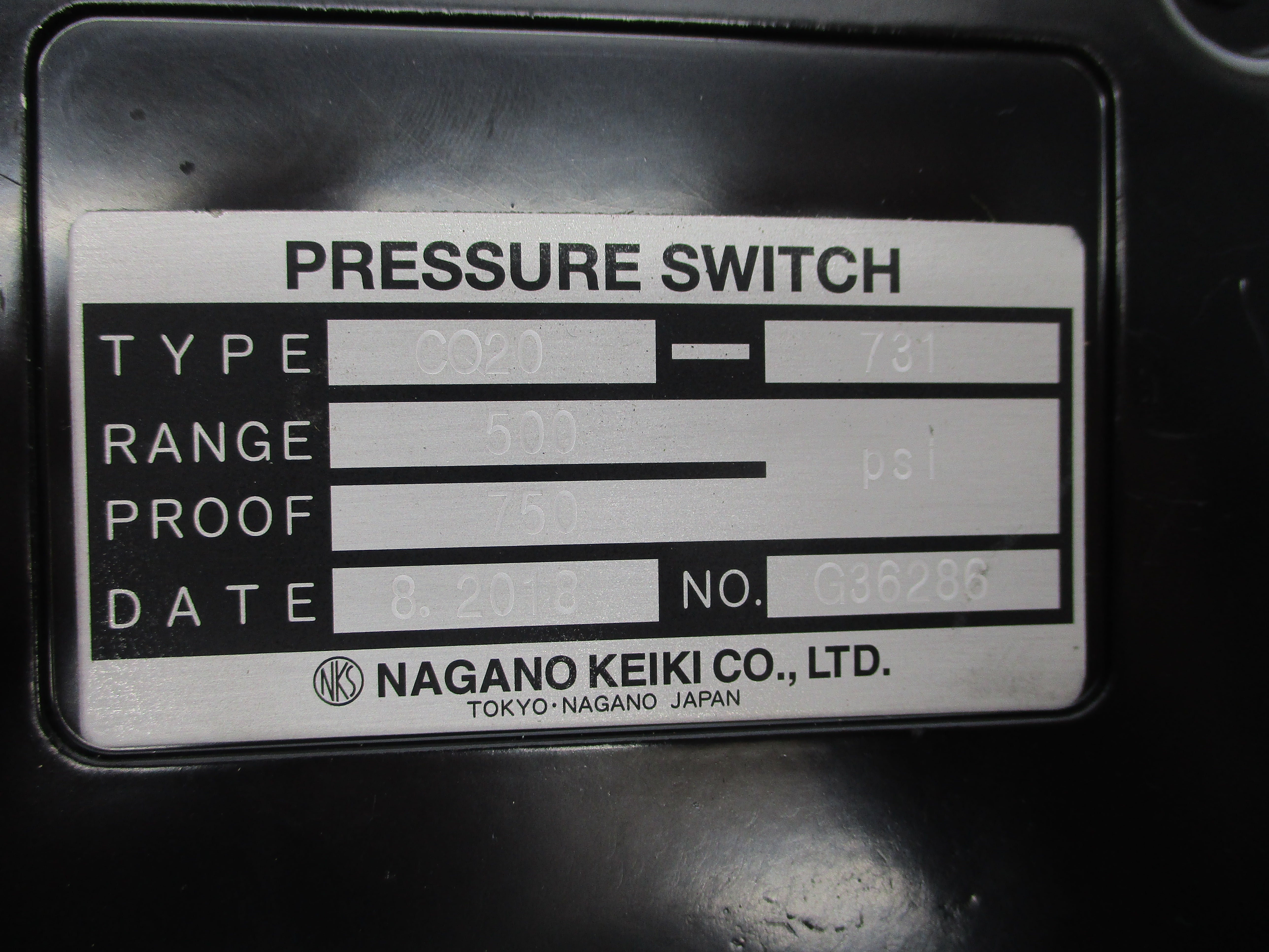 NAGANO KEIKI CQ20-731 500-750PSI NSNP