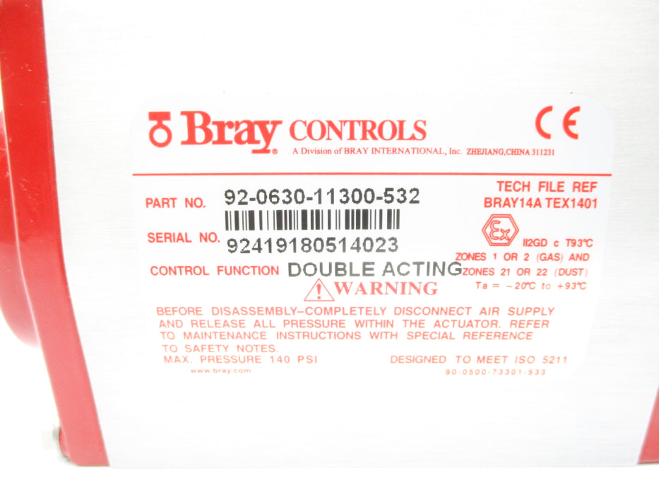 BRAY CONTROLS 92-0630-11300-532 140PSI NSNP