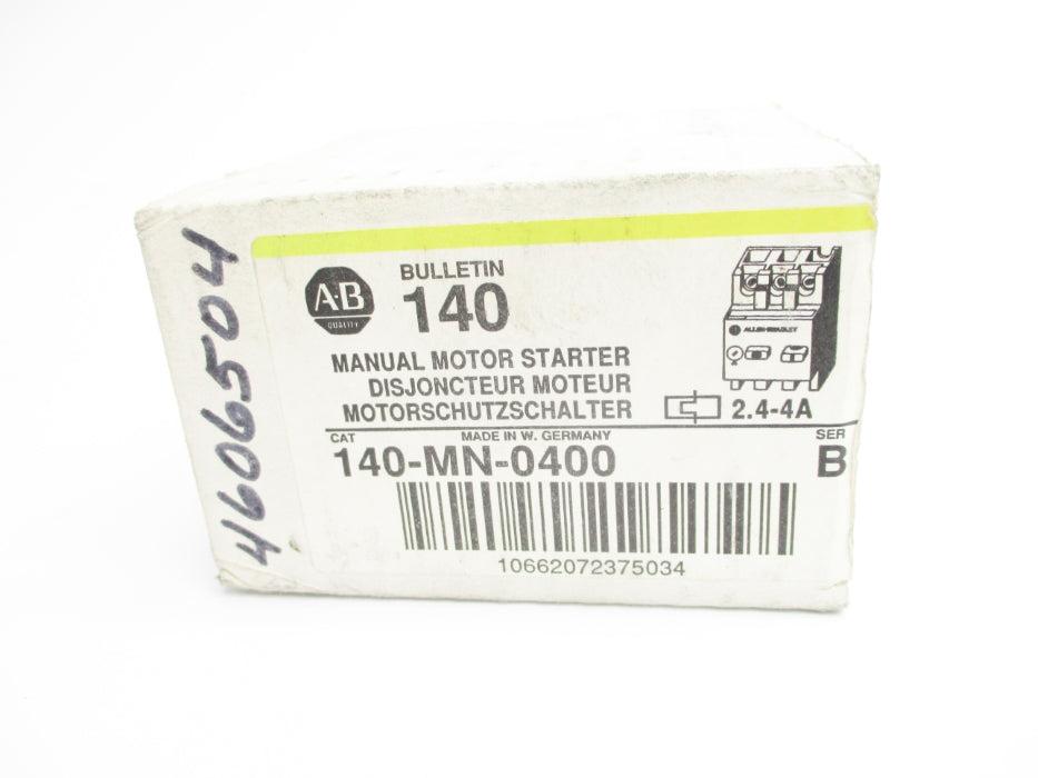 ALLEN BRADLEY 140-MN-0400 SER. B (WH/YL) NSMP