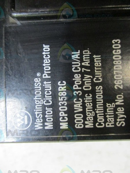 WESTINGHOUSE MCP0358RC CIRCUIT BREAKER 7A *USED*