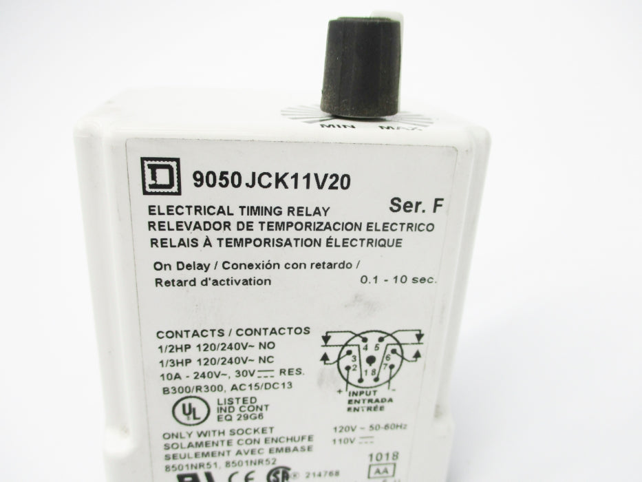 SQUARE D 9050JCK11V20 SER. F 0.1-10S 240V UNMP