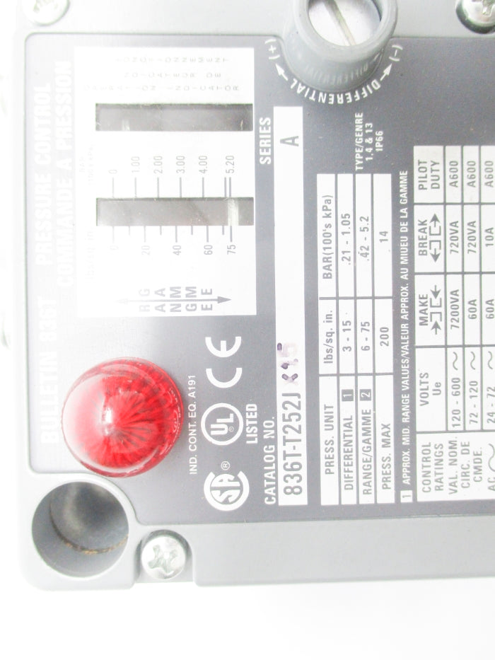 INDUSTRIAL SPARE PART 836T-T252JX15 SER. A 3-15PSI NSNP
