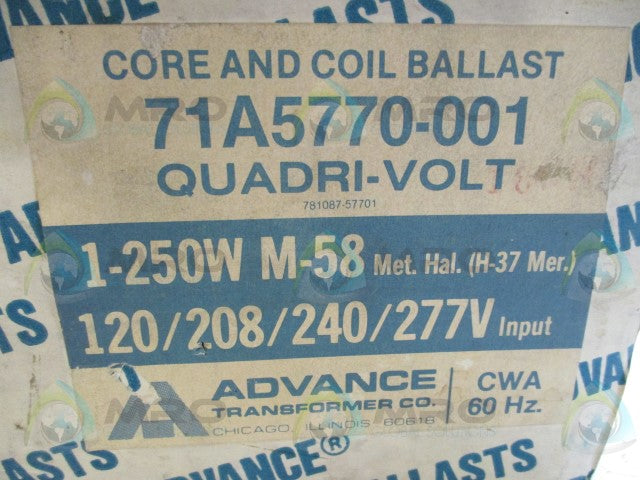 ADVANCE 71A5770-001 BALLAST KIT *NEW IN BOX*