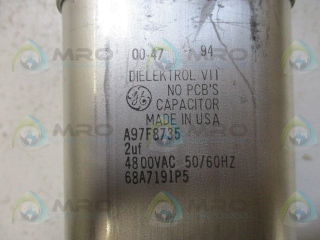DIELEKTROL A97F8735 CAPACITOR 2UF 4800VAC *USED*