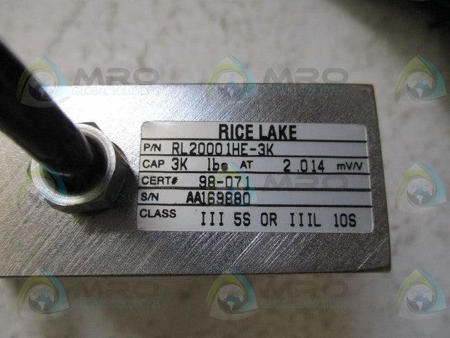 RICE LAKE RL20001HE-3K STAINLESS STEEL LOAD CELL *NEW IN BOX*