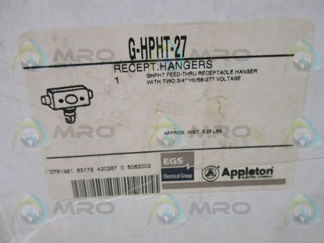 APPLETON G-HPHT-27 RECEPTACLE HANGERS *NEW IN BOX*