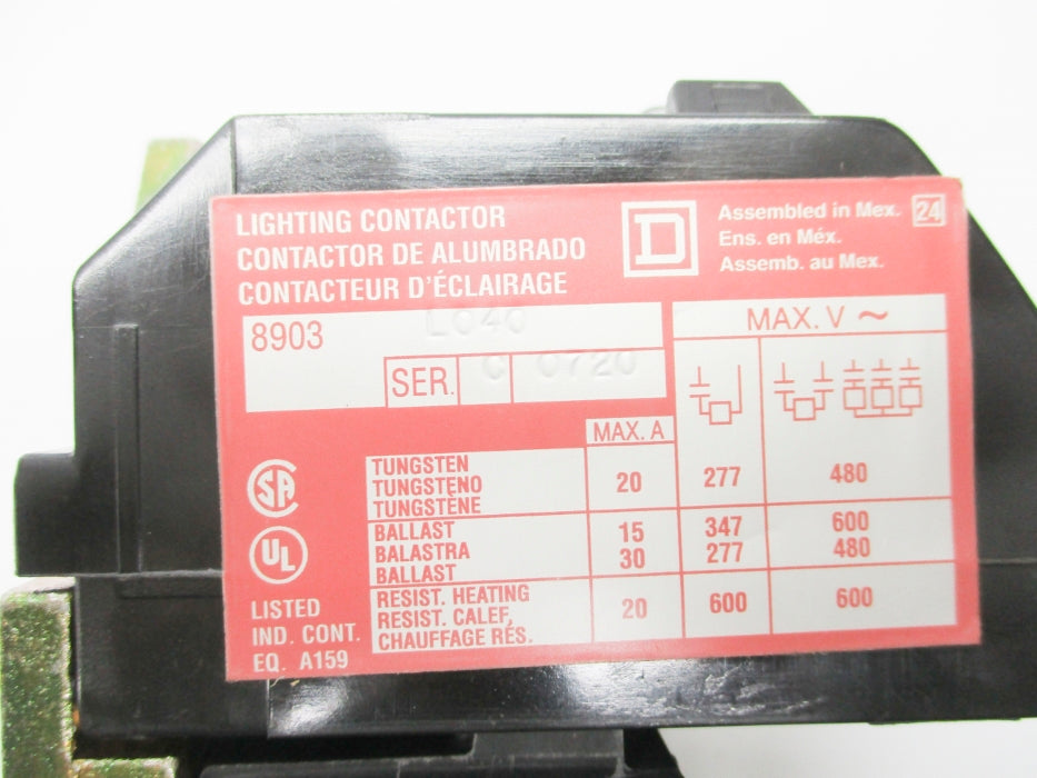 SQUARE D 8903LO40V02 SER. C 120V NSMP