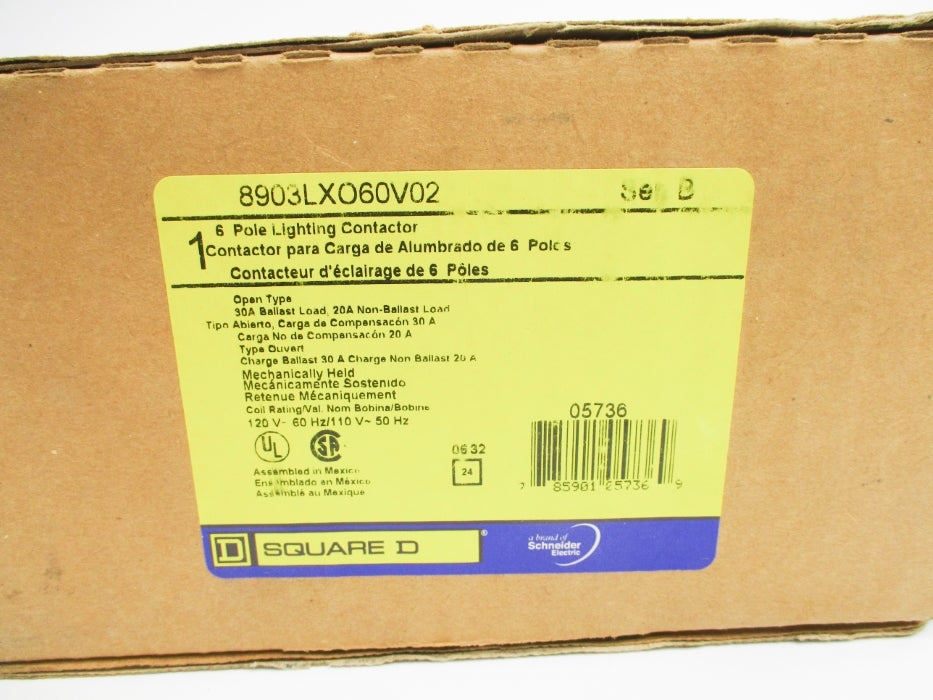 SQUARE D 8903LXO60V02 SER. B 110/120V NSMP