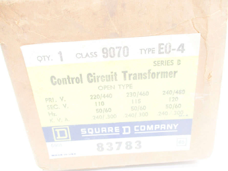 SQUARE D 9070E04 SER. B .240/.300KVA NSMP